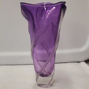 Glass purple vase